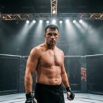 Image imaginative de Rico Verhoeven dans une cage de MMA