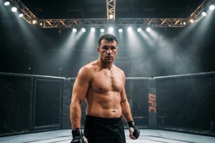 Image imaginative de Rico Verhoeven dans une cage de MMA