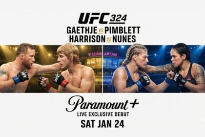 Affiche de l'UFC 324 Gaethje vs Pimblett et Harrison vs Nunes