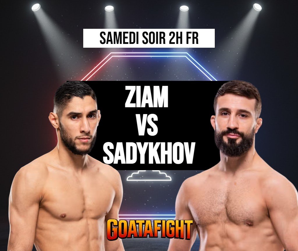 UFC 323 Fares ziam contre Sadykhov le samedi 6 novembre 2025