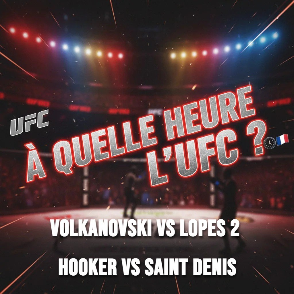 À quelle heure UFC 325 : Volkanovski vs Lopes 2 et Hooker vs Saint Denis