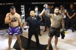 Photo de Gabe Stevenson la main levée suite à son combat contre Lezama au MFL