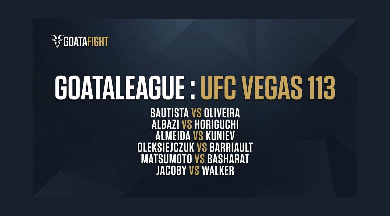 Goataleague : Pronostics UFC Vegas 113