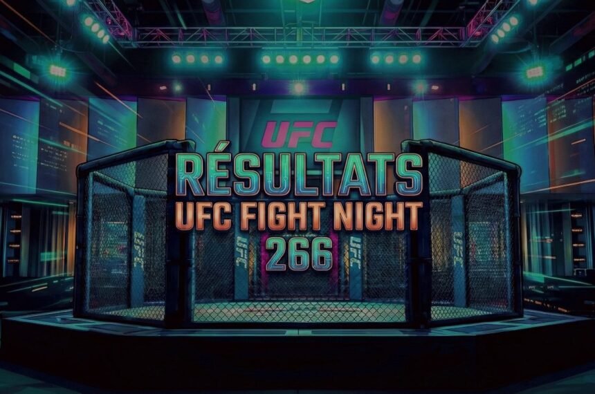 Affiche avec texte : Résultats UFC Fight Night 266