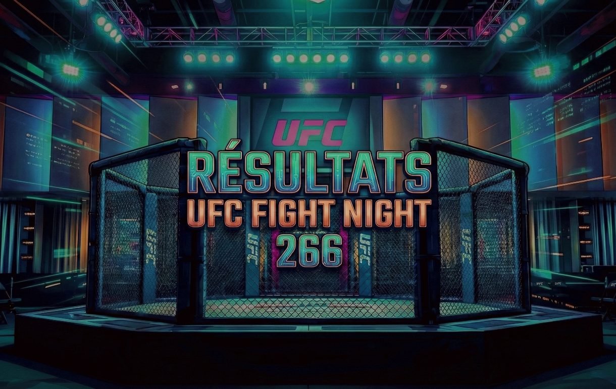 Affiche avec texte : Résultats UFC Fight Night 266
