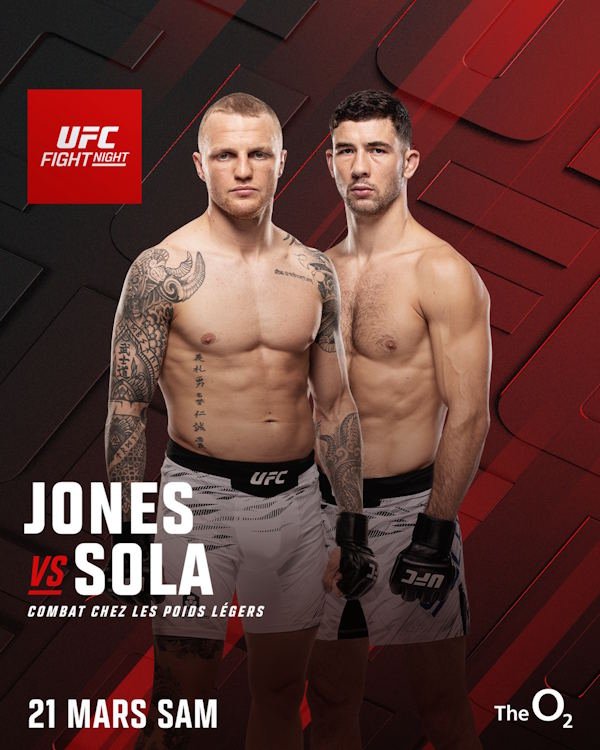 Affiche UFC Fight Night Mason Jones vs Axel Sola