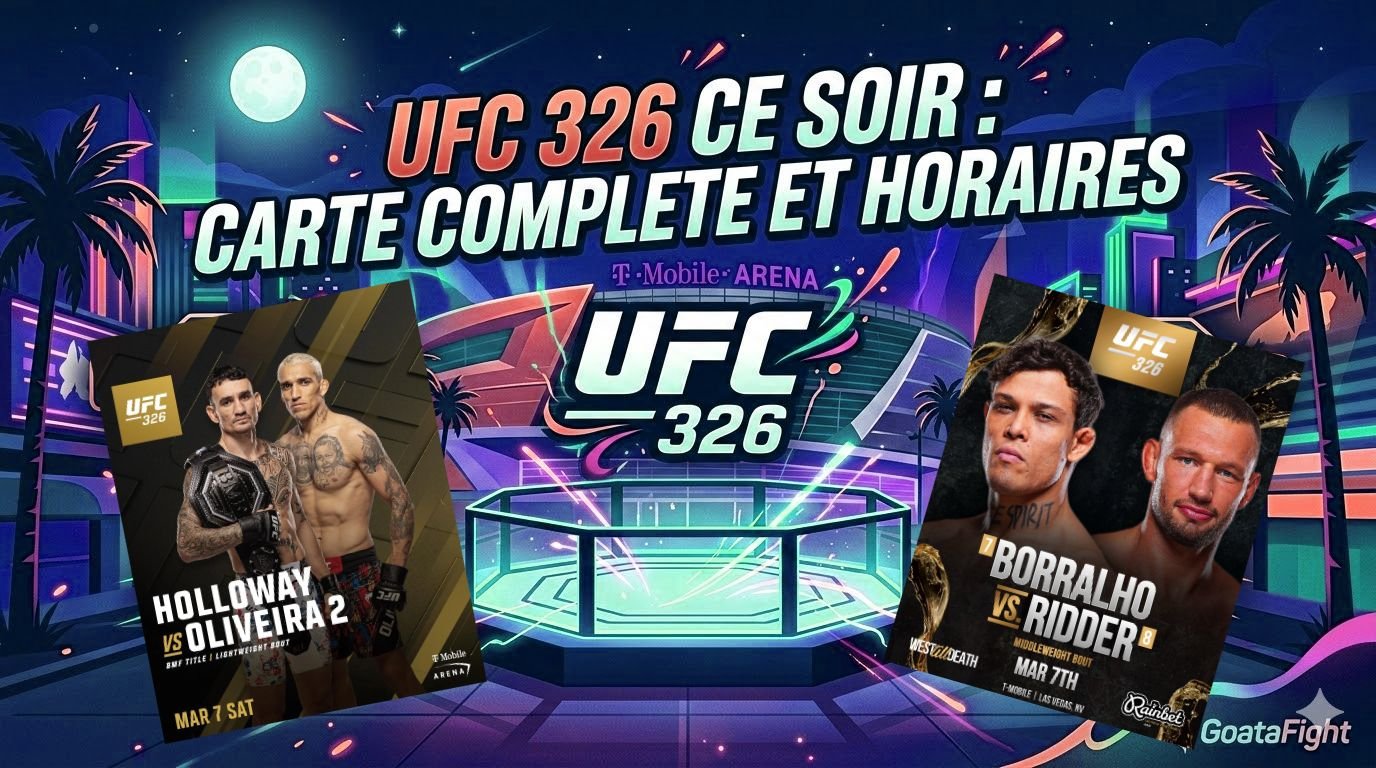 UFC ce soir : Holloway vs Oliveira et Borralho vs De Ridder pour l'UFC 326
