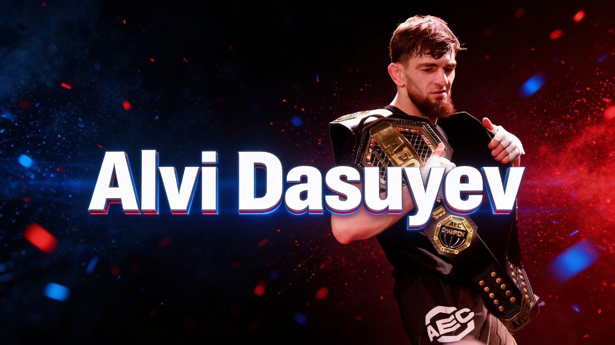Alvi Dasuyev avec deux ceintures de champion AEC