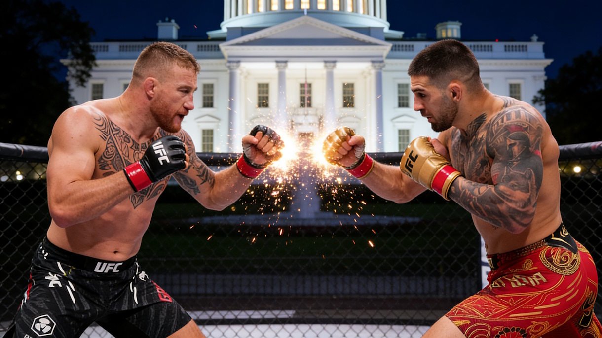 Pronostic Topuria vs Gaethje devant la maison blanche.