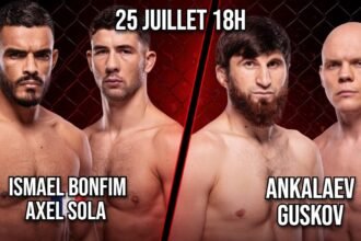 Carte et heure UFC Ankalaev vs Guskov et Axel Sola vs Bonfim