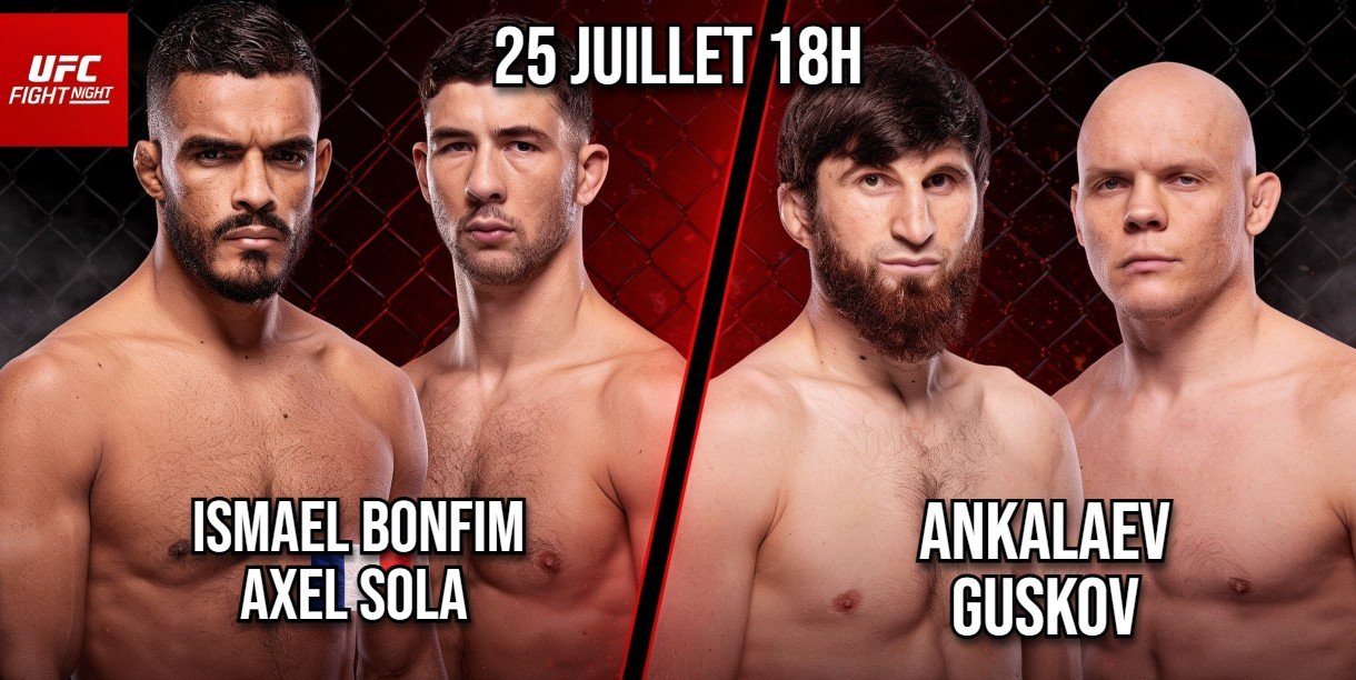 Carte et heure UFC Ankalaev vs Guskov et Axel Sola vs Bonfim