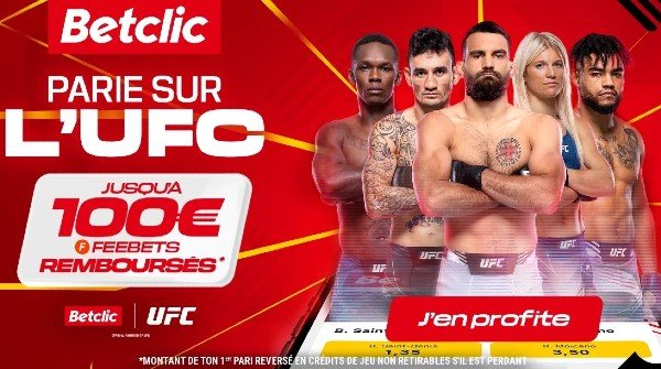 Pariez sur l'UFC avec Betclic — 100€ remboursés en Freebet