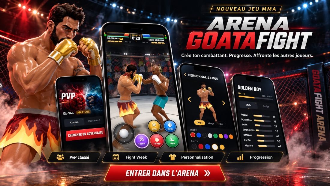 Arena GoataFight jeu MMA en ligne avec combats PvP